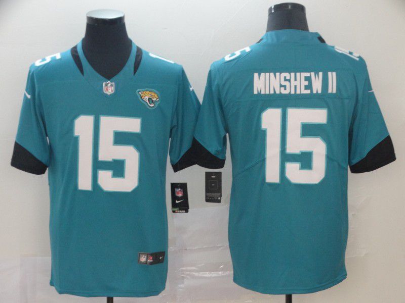 Men Jacksonville Jaguars #15 Minshew ii Green Nike Vapor Untouchable Limited NFL Jersey